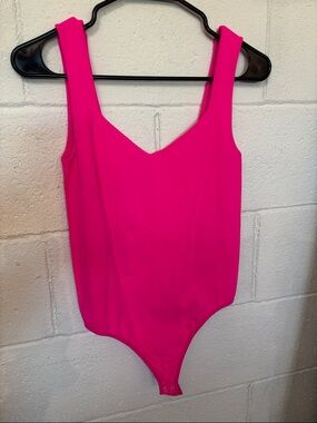 Free People Hot Pink Short Sleeve Top